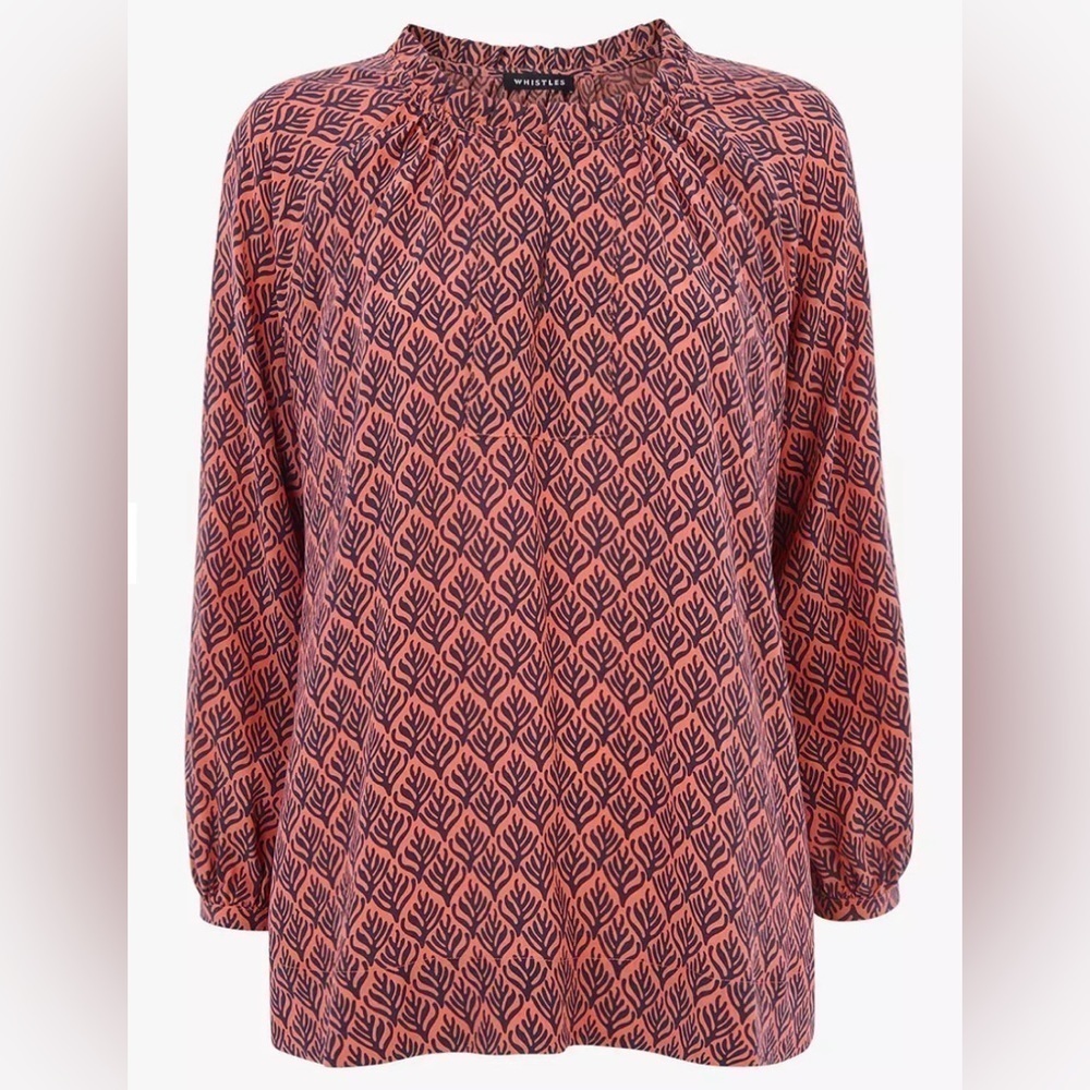 Whistles Sea Tree Print Blouse - Size 14 - NWT